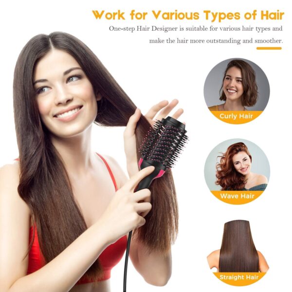 3 in 1 Hair Dryer Brush – One Step Hot Air Brush & Volumizer – Blow Dryer Brush with Ionic & Ceramic Technology – Fast Drying, Straightening, Curling & Styling Brush for All Hair Types – Pak China Trend